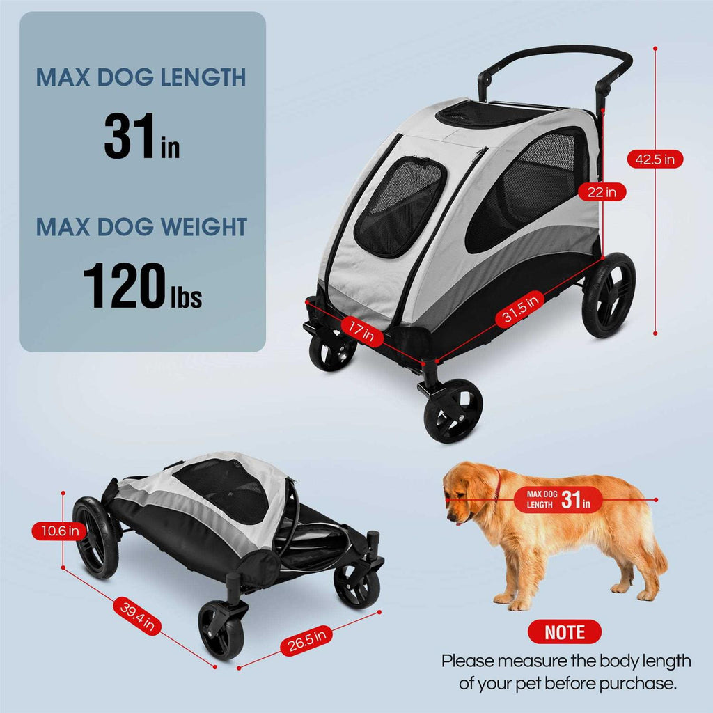 Foldable Pet Stroller with 4 Wheels S2281