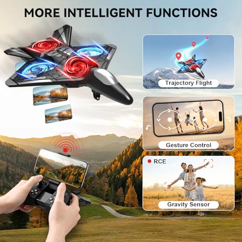 RC Plane with Camera Foam Remote Control Airplane Fighter Jet with Light Z531