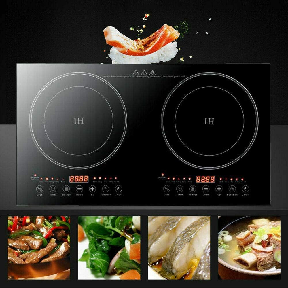 Dual Induction Cooktop 2400W Portable Electric Stove Burner Hot Plate R59324