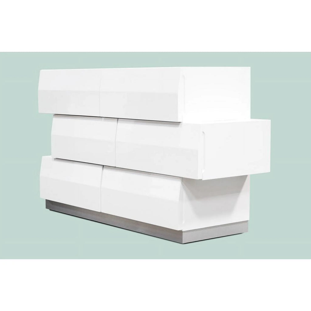 White Gloss 5-Piece King Bedroom Set D4699