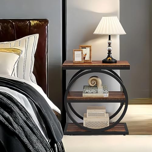3-Tier Narrow Wood Side Table with Storage U895579