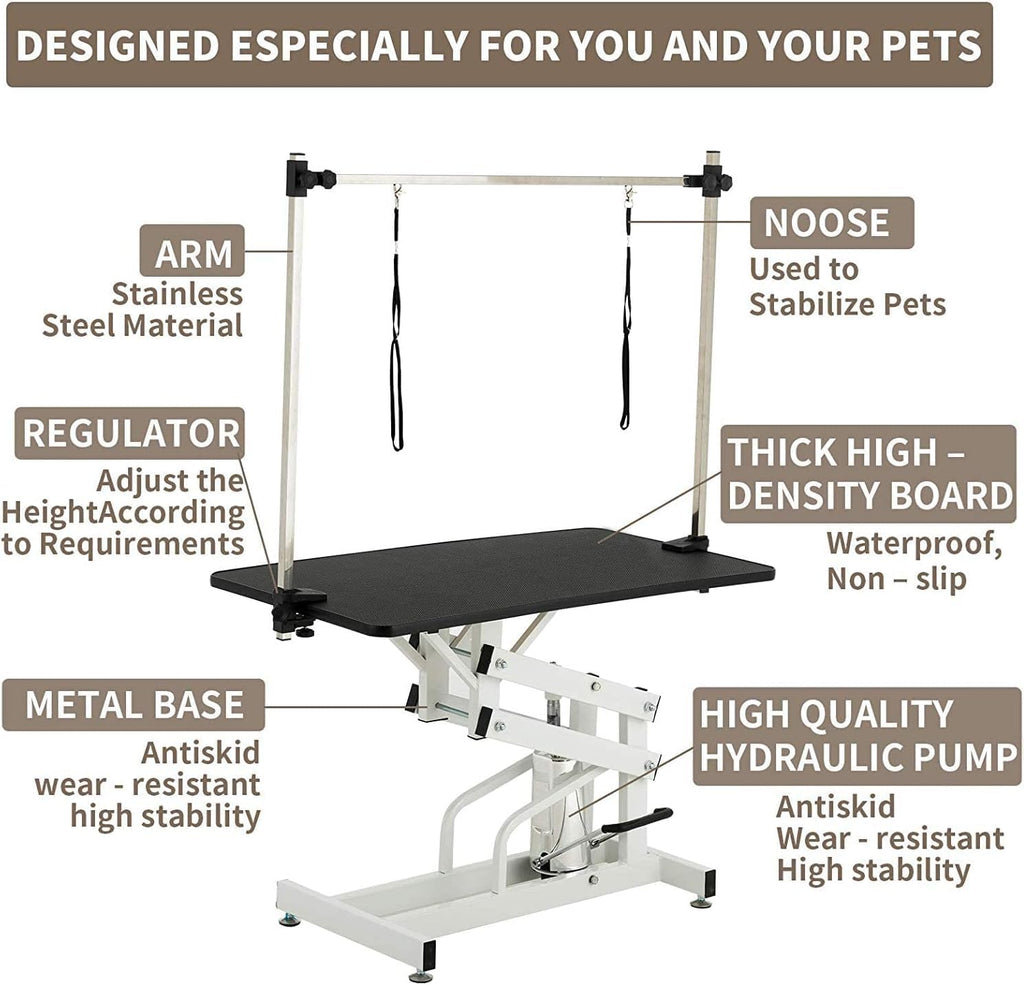 Hydraulic Dog Grooming Table, Heavy Duty, 43''/Black G43924