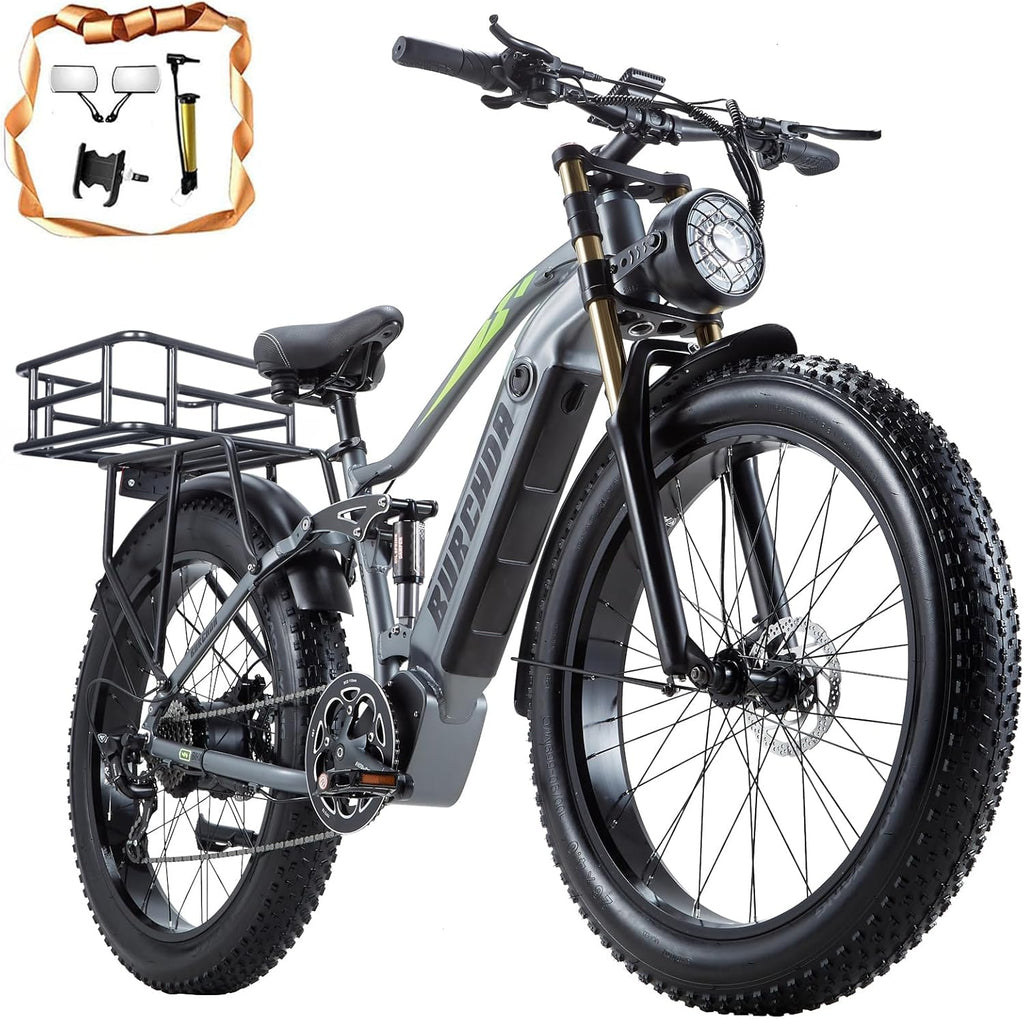 26" Fat Tire 1000W Electric Bike with 48V Removable Battery Q695