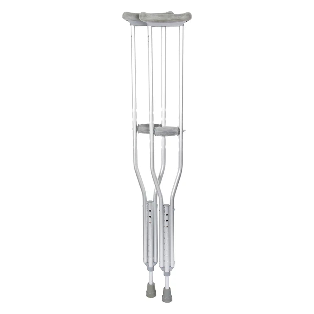 Lightweight Aluminum Crutches Pair, Adult, Medium, Height Adjustable I366
