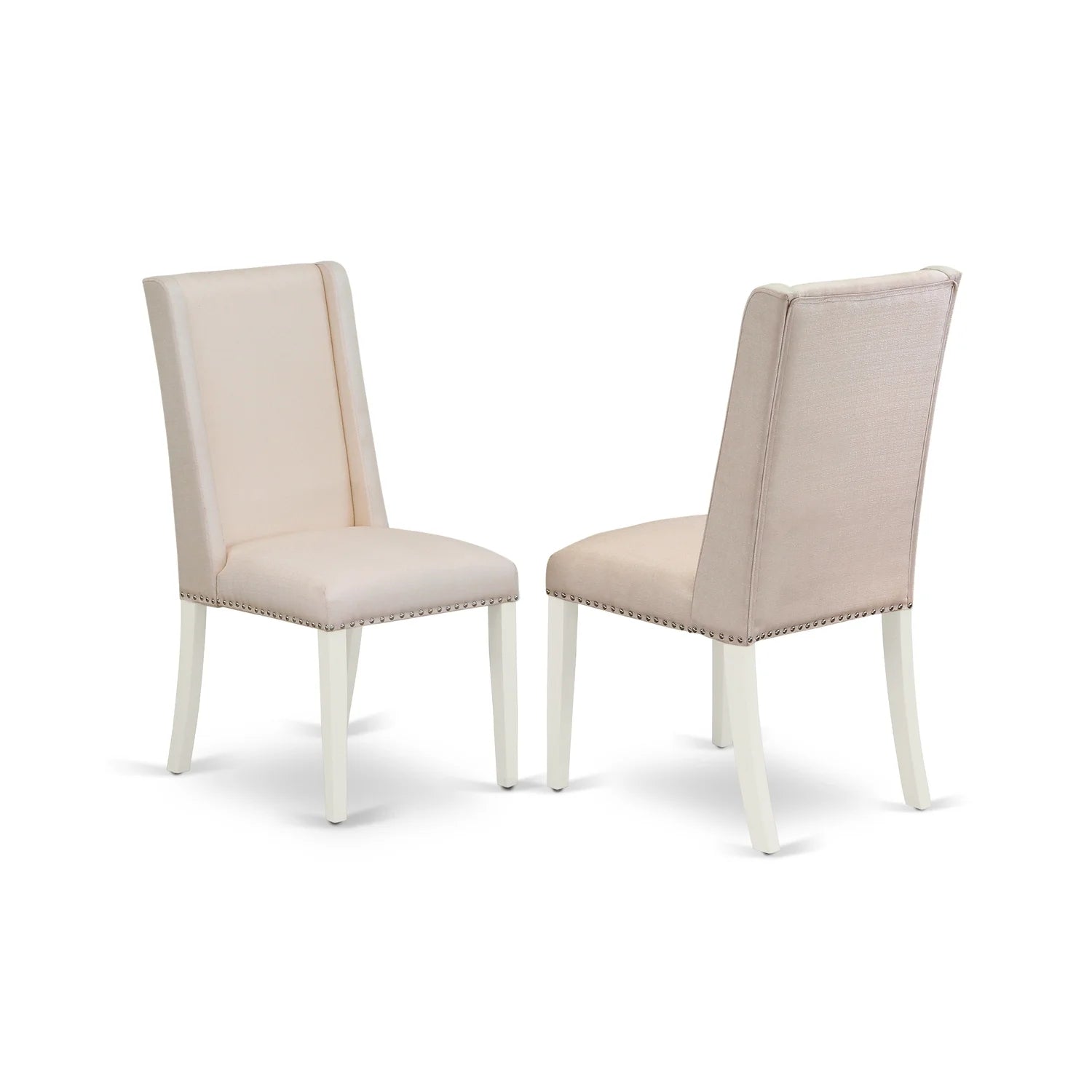 6-Pc Dining Table Set with Cream Linen Fabric Seat and Rectangular Top X928