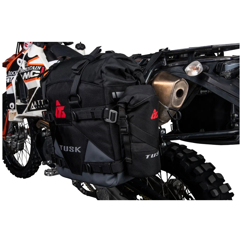 Black/Grey Pannier Racks with Pannier Bags and Bottle Holders J6523