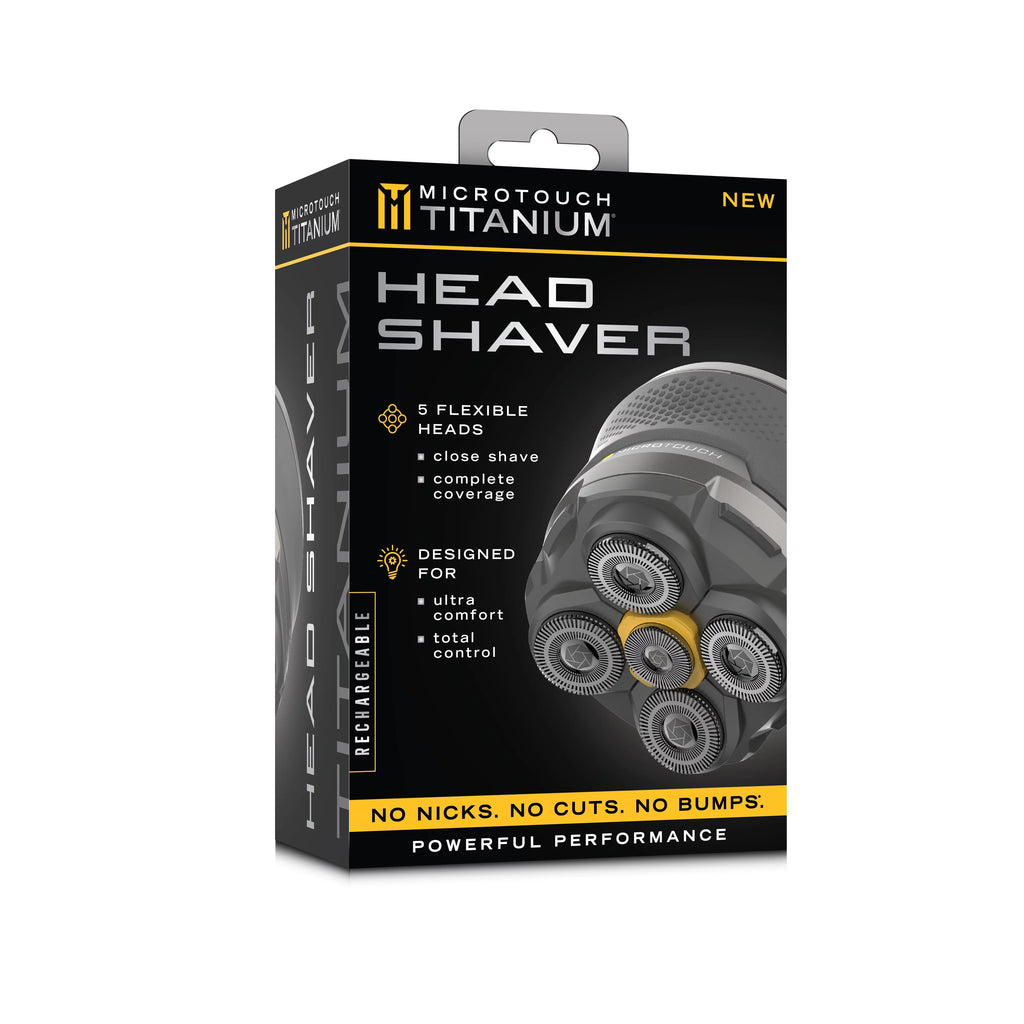 Black Titanium Head Shaver, 5 Flexible Heads L2646