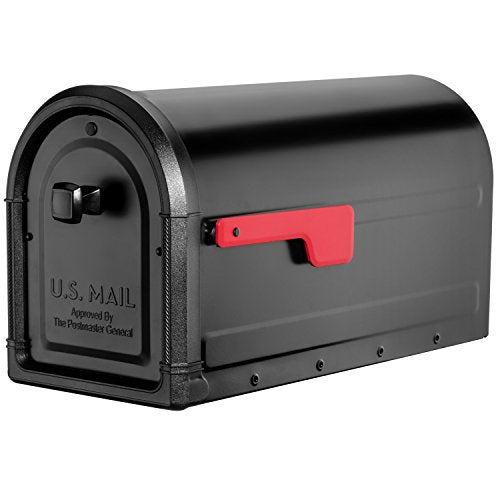 Black Galvanized Steel Post Mount Mailbox Z719508