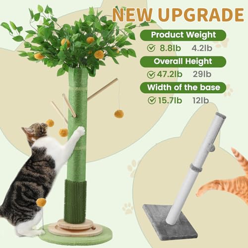 45 Inch Tall Cat Scratching Post with Sisal Rope J395