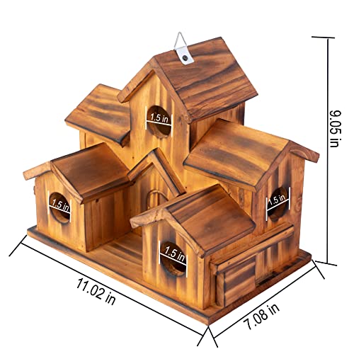 Brown Set of 1 Hanging Birdhouse Z80028