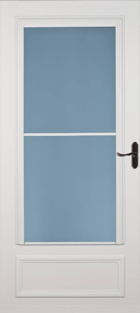 White Mid-View Wood Core Storm Door V41553