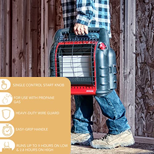 Portable Propane Heater Bundle with 10-Feet Hose and Tank Refill Adapter, 4,000 9,000 18,000 BTU (3 Items) A3896