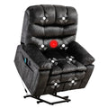 Large Power Lift Recliner with Massage and Heat, Brown P9510