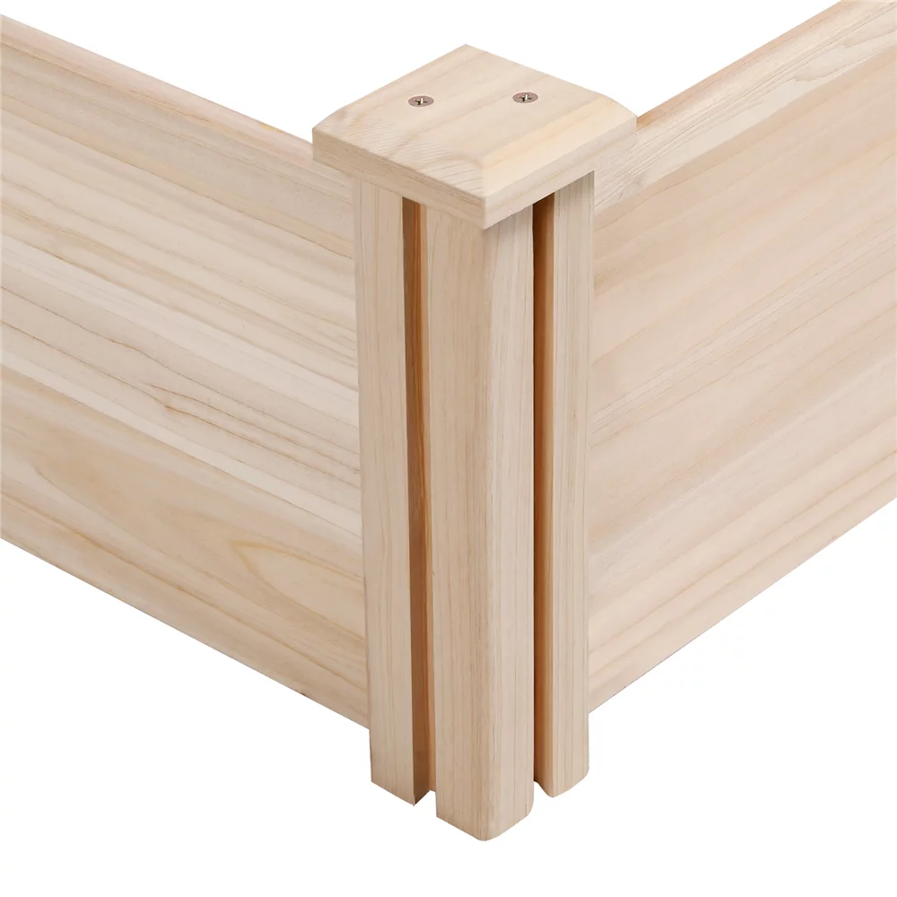 Wooden Raised Garden Bed, 96.7 x 24.6 x 10.6inch, Natural Wood Q4544