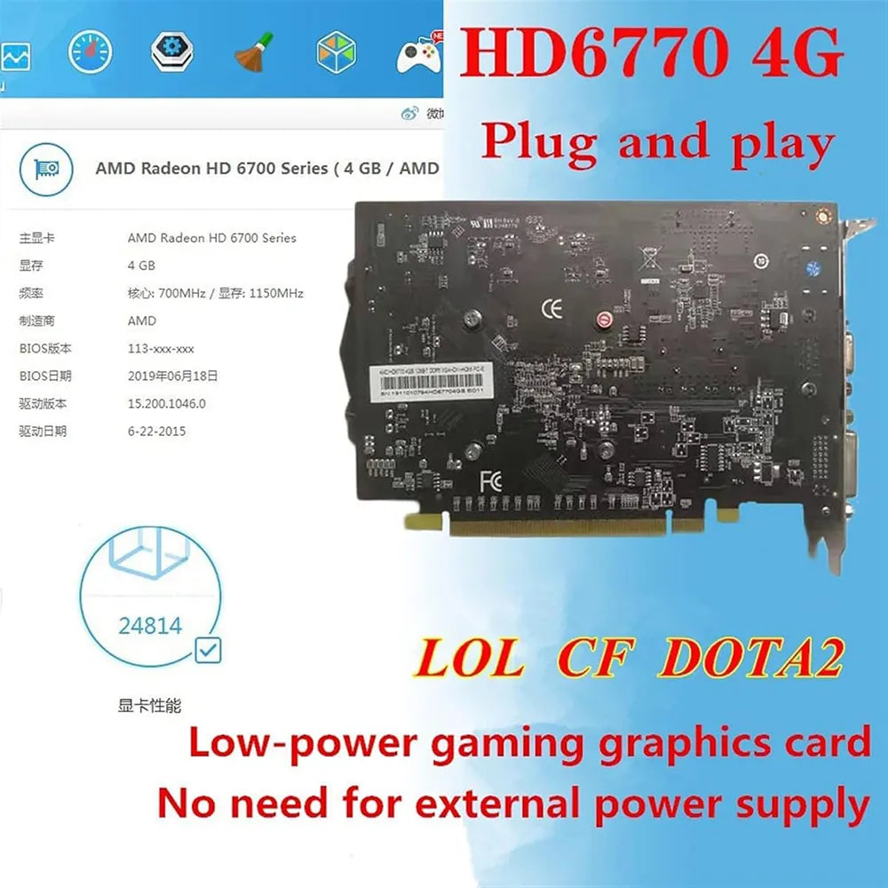 4G DDR5 AMD HD6770 Graphics Card Q80721