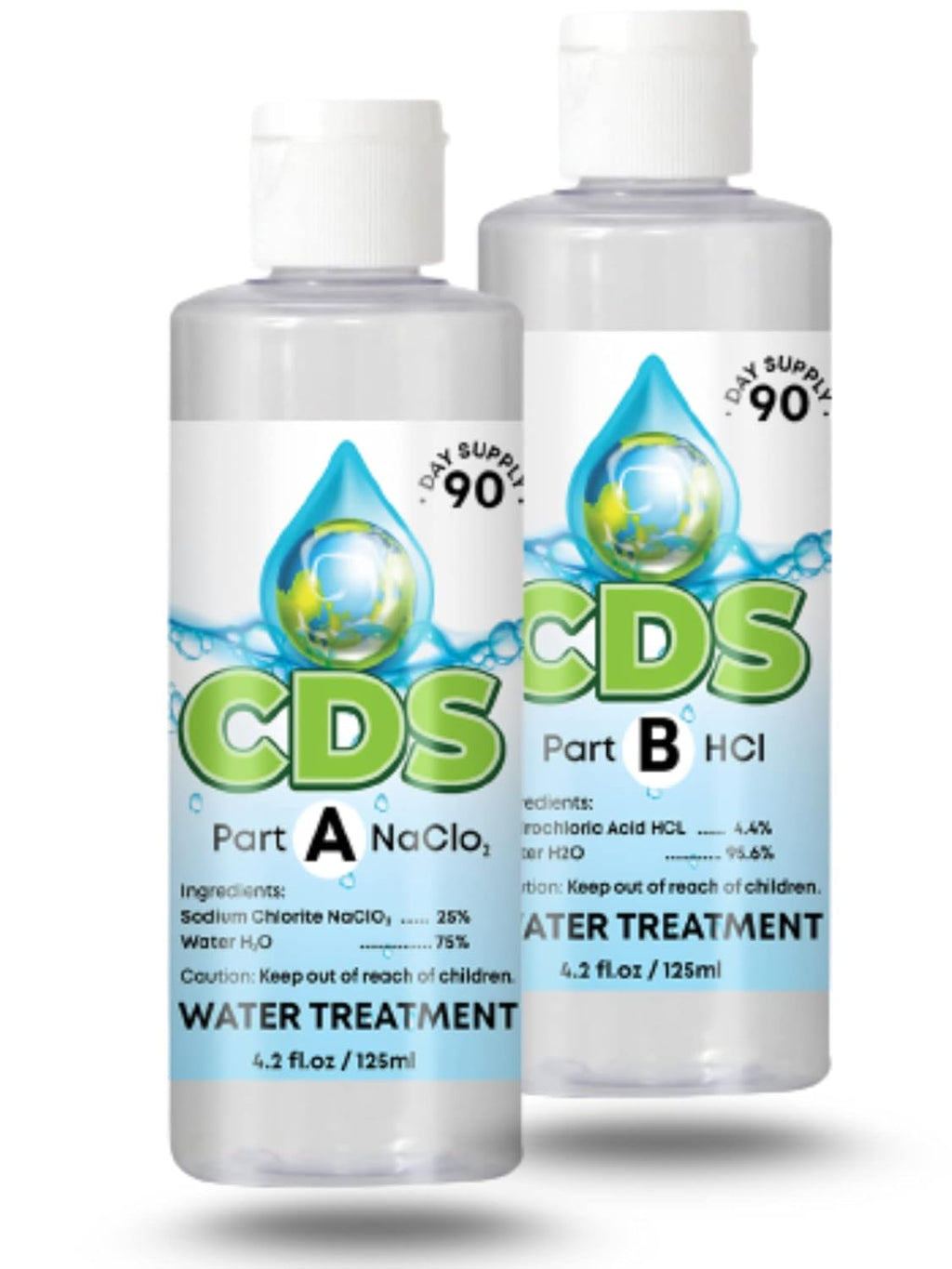 Chlorine Dioxide Water Treatment 8 oz Kit with Sodium Solution and 4% HCL A756687