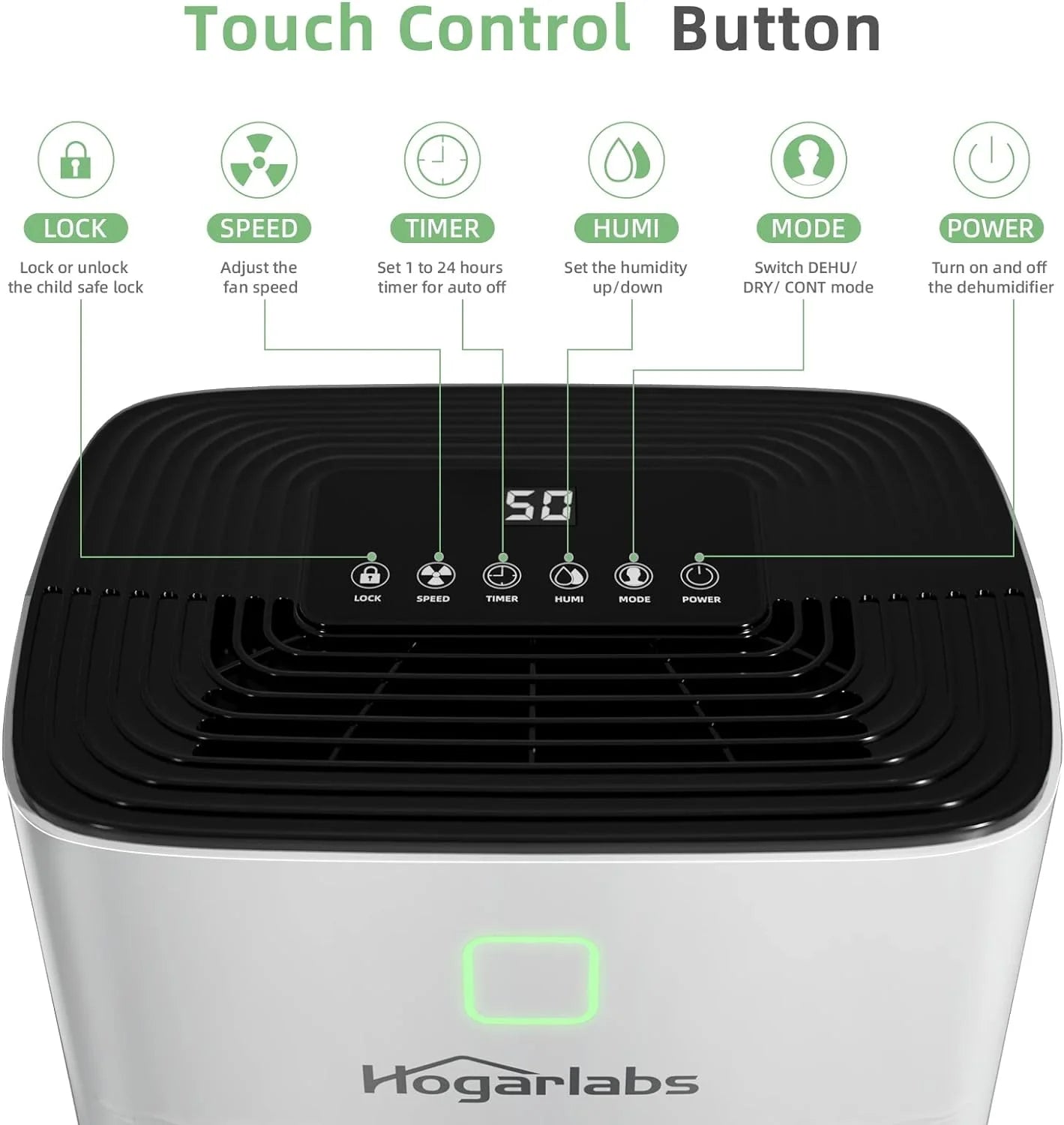 White 50 Pint Dehumidifier L276324