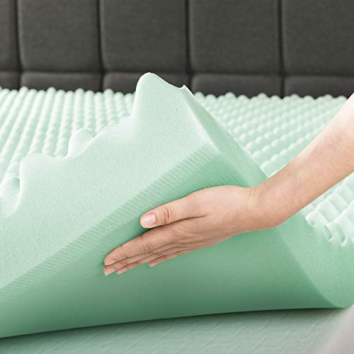 2 Inch Egg Crate Memory Foam Mattress Topper, Full, Green A12647