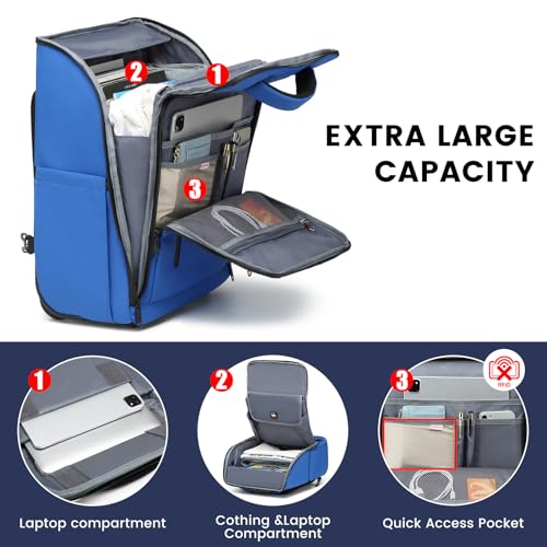 Black Rolling Backpack with Wheels and Laptop Compartment X509944