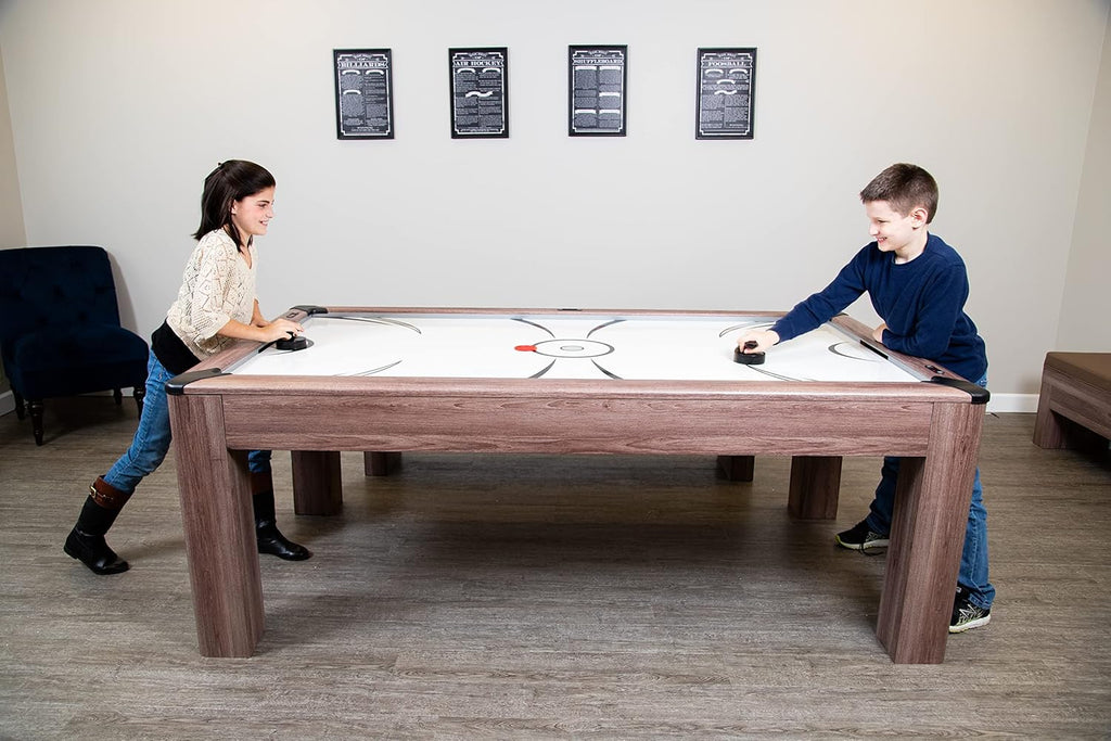 7-ft Air Hockey Table Tennis Combination with Dining Top and Two Storage Benches S105