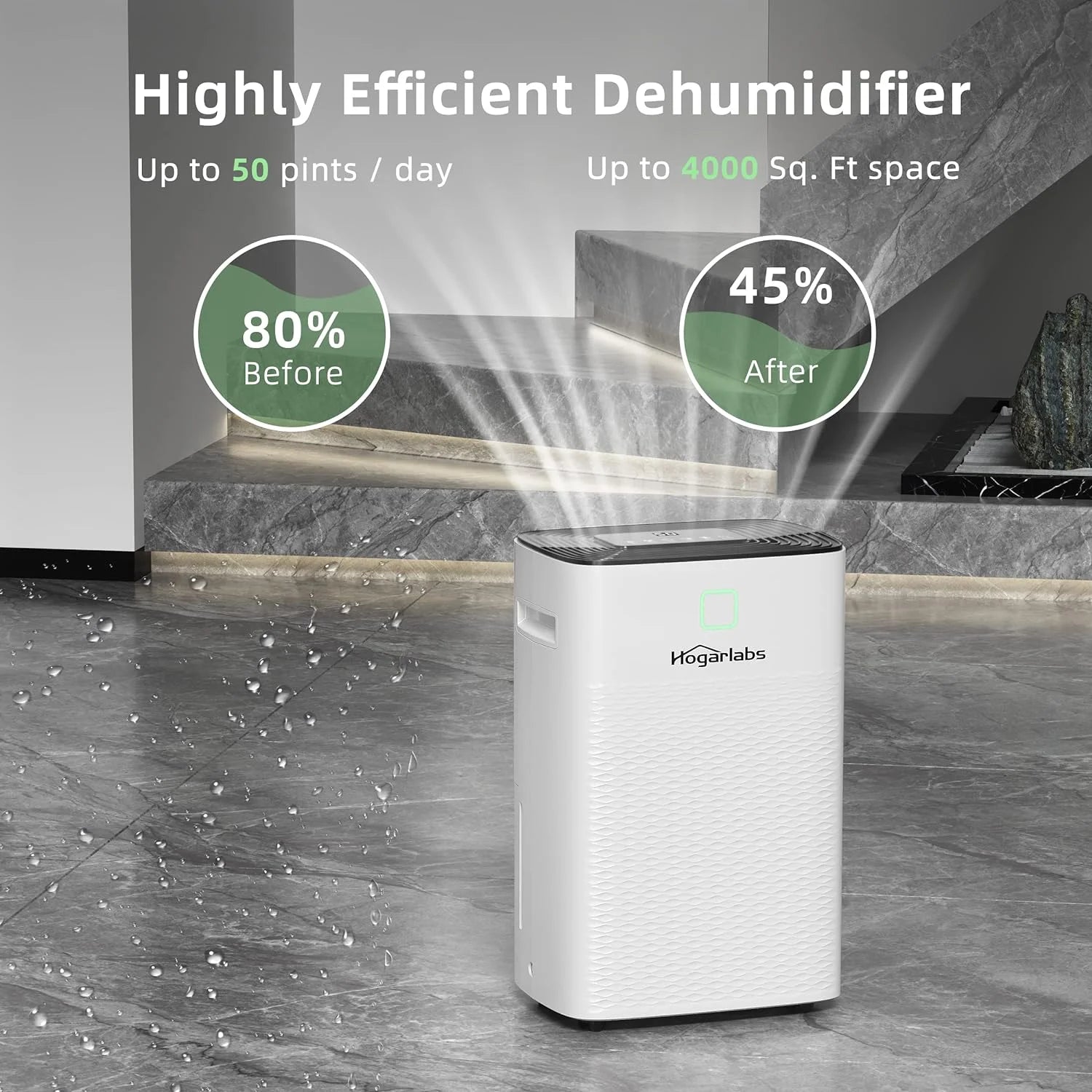 White 50 Pint Dehumidifier L276324