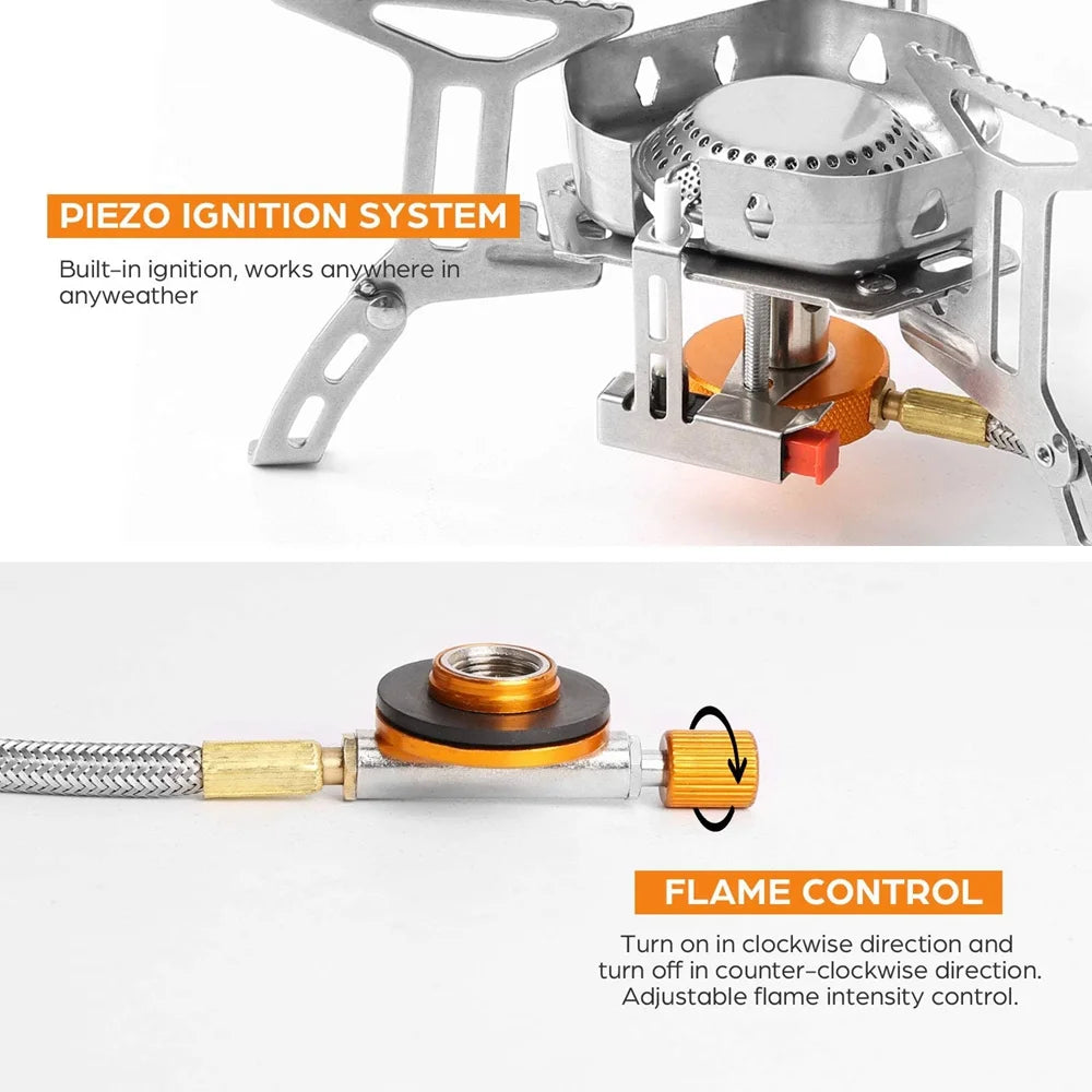 3500W Windproof Camping Folding Gas Mini Stove O73942