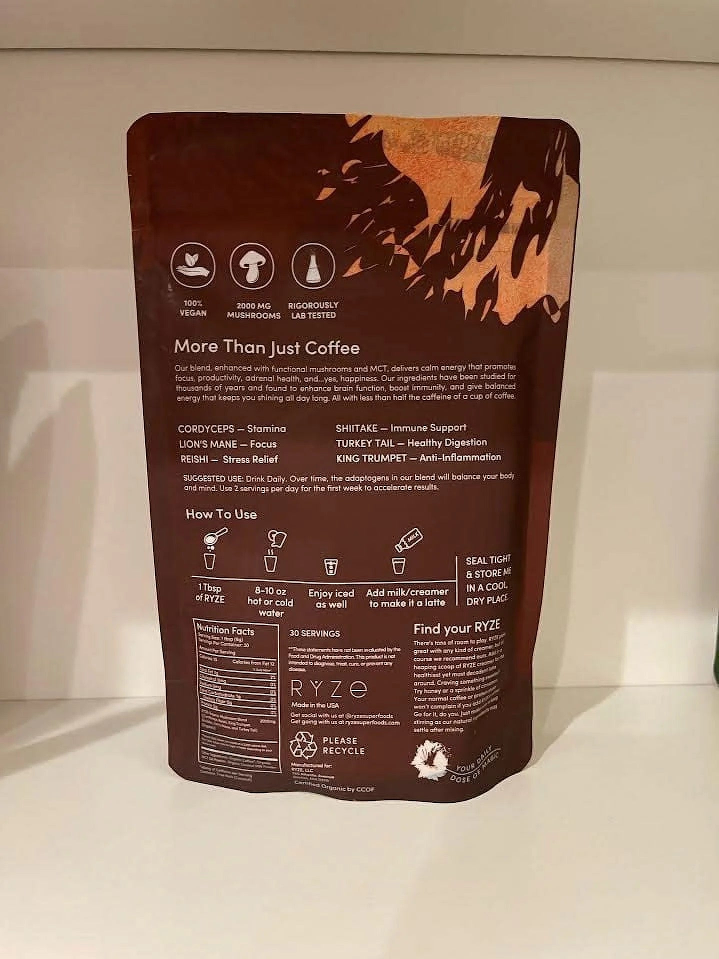 Organic Mushroom Coffee 30 Servings 5.29 Ounce G258