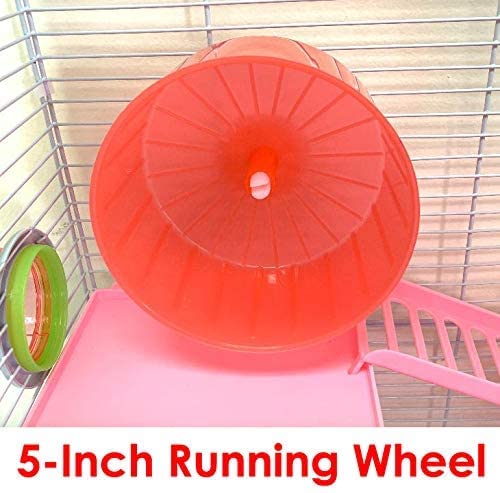 Large Twin Tower 5-Levels Crossing Tube Habitat Wire Animal Cage with Deep Base N314