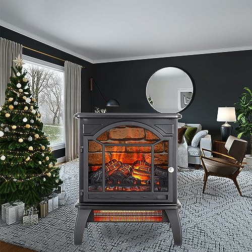 1500W Infrared Freestanding Electric Fireplace Stove Heater with Remote B3149
