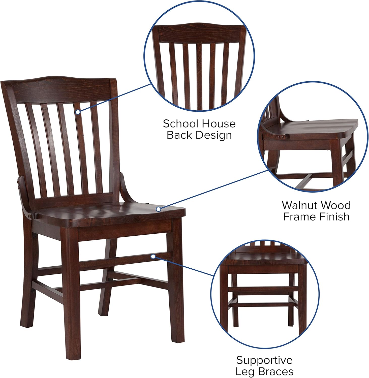 Walnut Wood Chair D2758