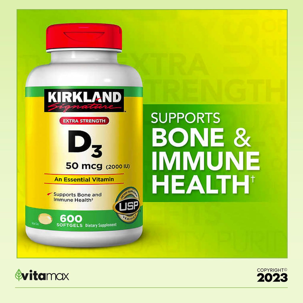 Extra Strength D3 50 mcg, 600 Softgels B55546