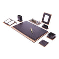 Brown Walnut Wood 10 Pcs Desk Organizer V994042
