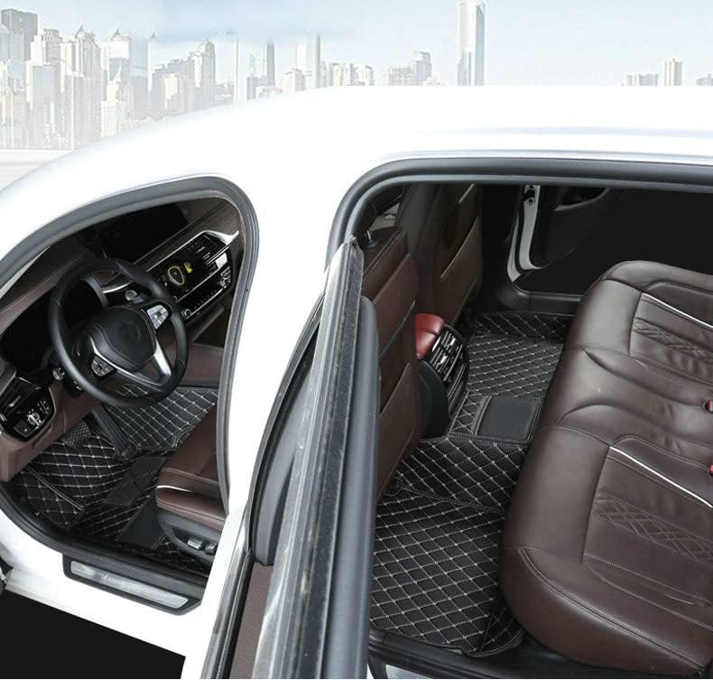Black and Black with Green bar Luxury Leather Car Floor Mats E922