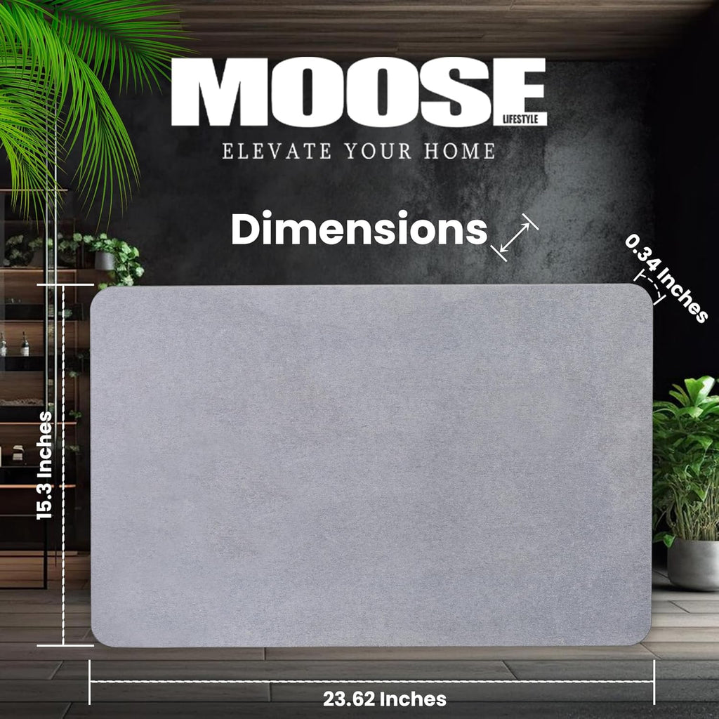 Gray 23.62 x 15.3 Diatomaceous Earth Bath Mat F100