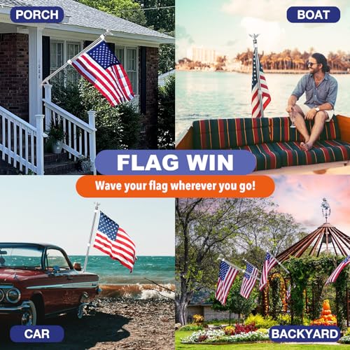 6FT Stainless Steel Flagpole Kit with Holder Bracket V303