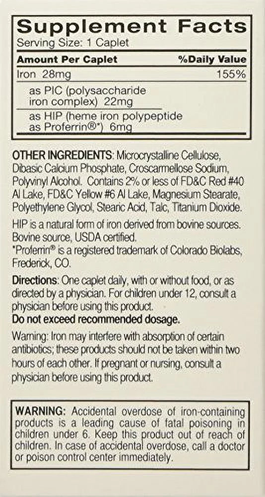 30 Caplets (3 Pack) Iron Supplement K686