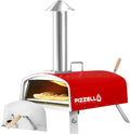 16" Multi-fuel Stainless Steel Pizza Oven with Pizza Stone, Pizza Peel, Carry Bag (Red) C941366
