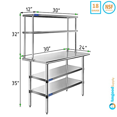 24" X 30" Stainless Steel Work Table with 2 Shelves I878598
