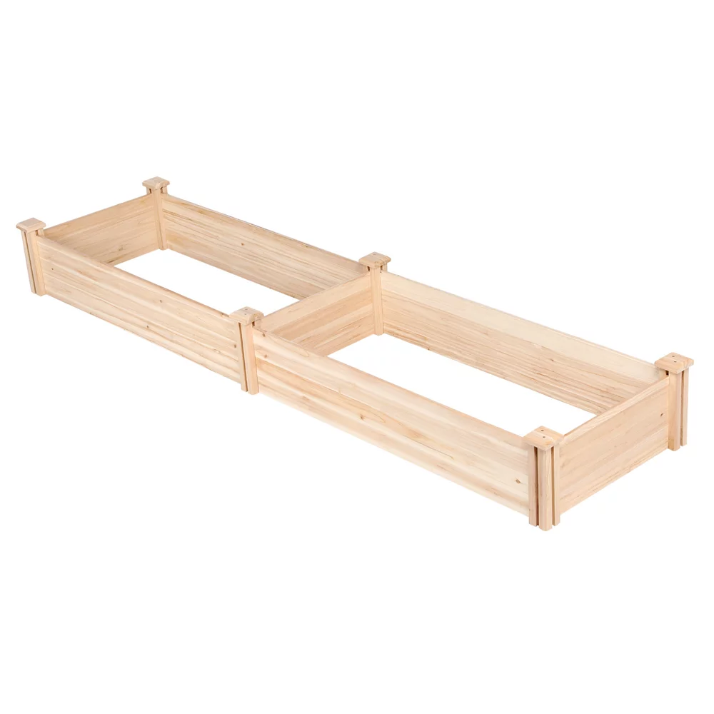 Wooden Raised Garden Bed, 96.7 x 24.6 x 10.6inch, Natural Wood Q4544