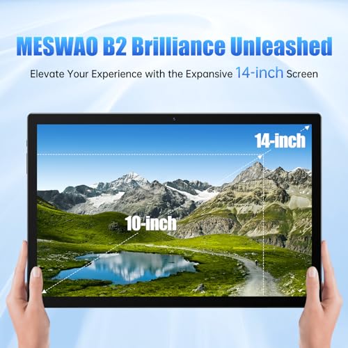 Space Gray 14 Inch Android 13 Tablet with 1200P IPS HD Screen, 8 Core, 6GB+128GB, Wi-Fi 5, 10000mAh Battery, 5MP+32MP Cameras E788