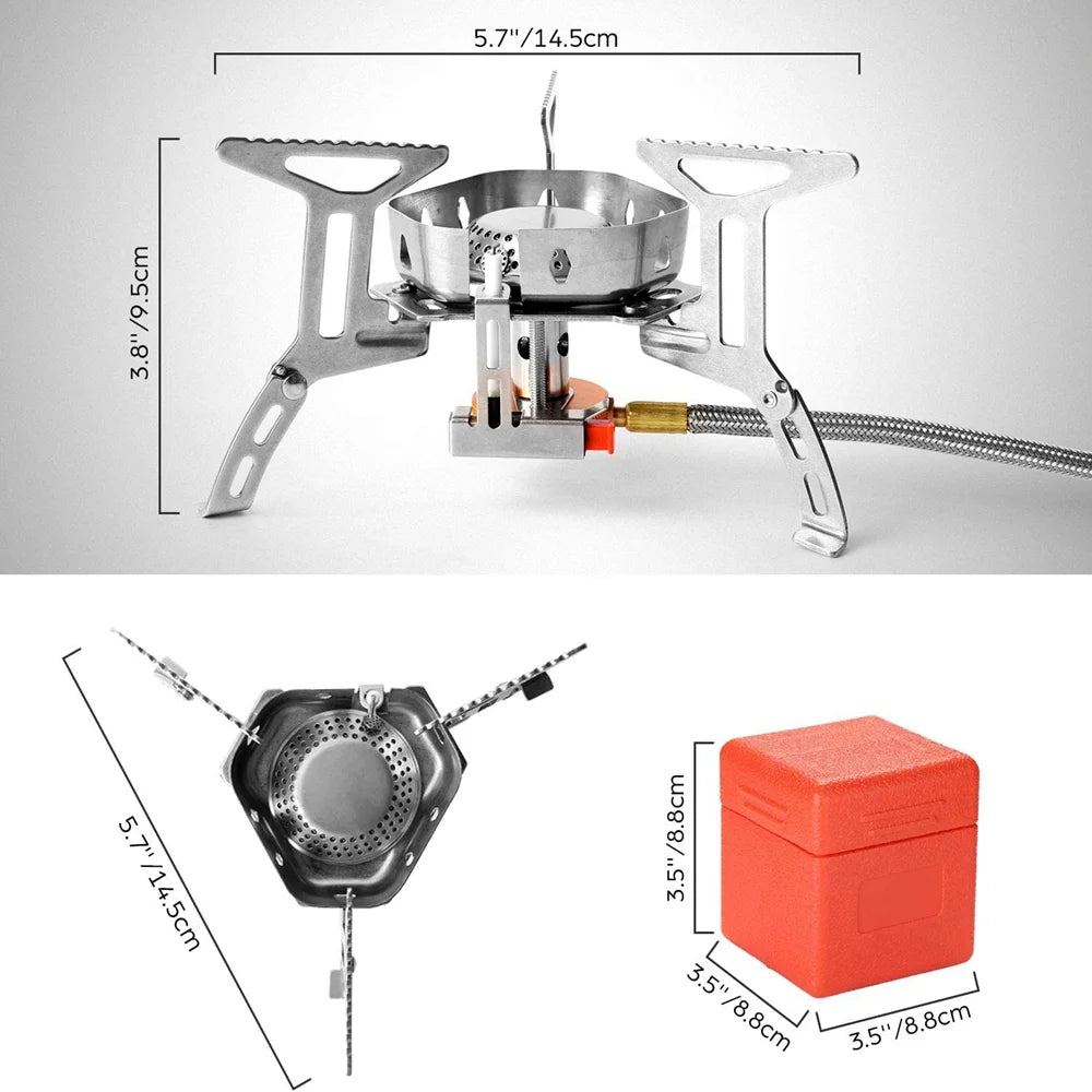3500W Windproof Camping Folding Gas Mini Stove O73942