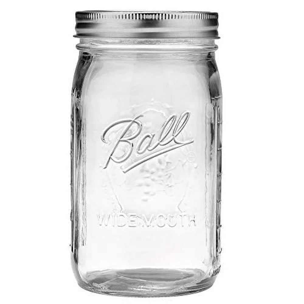 Wide Mouth Quart 32-Ounces Mason Jar with Lid and Band S651004