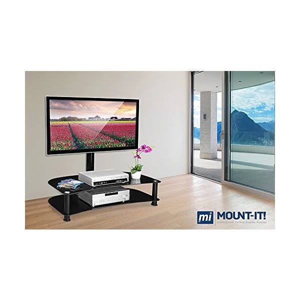 Floor TV Stand with Glass Shelves D27745