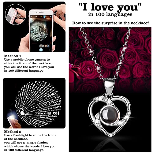 Preserved Rose Moss Bear with I Love You Necklace Roses U354454