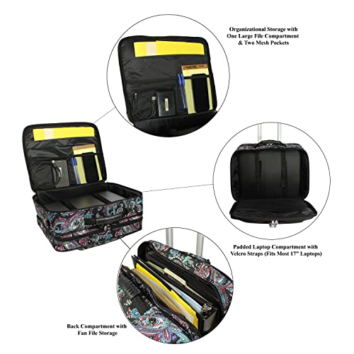 Women's Fashion Print Rolling 17" Laptop Case H3991