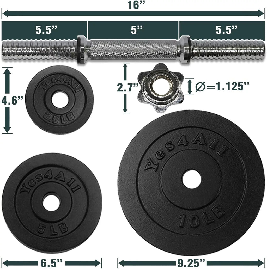 200 lbs Adjustable Cast Iron Dumbbell Set Y71243