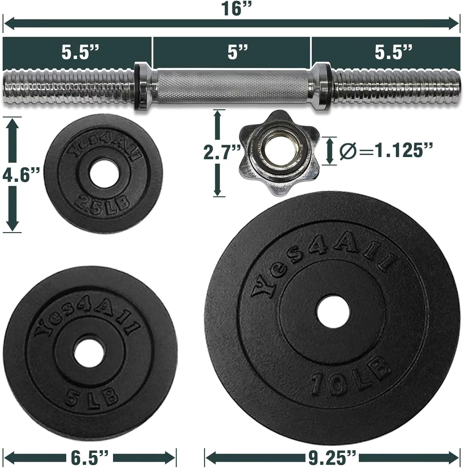 200 lbs Adjustable Cast Iron Dumbbell Set Y71243