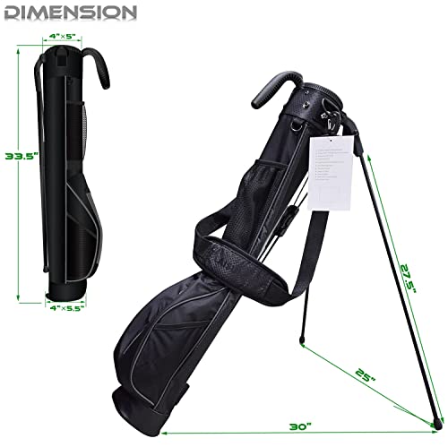 Lightweight Mini Golf Stand Bag with Rain Cover and Removable Padded Shoulder Strap I586522