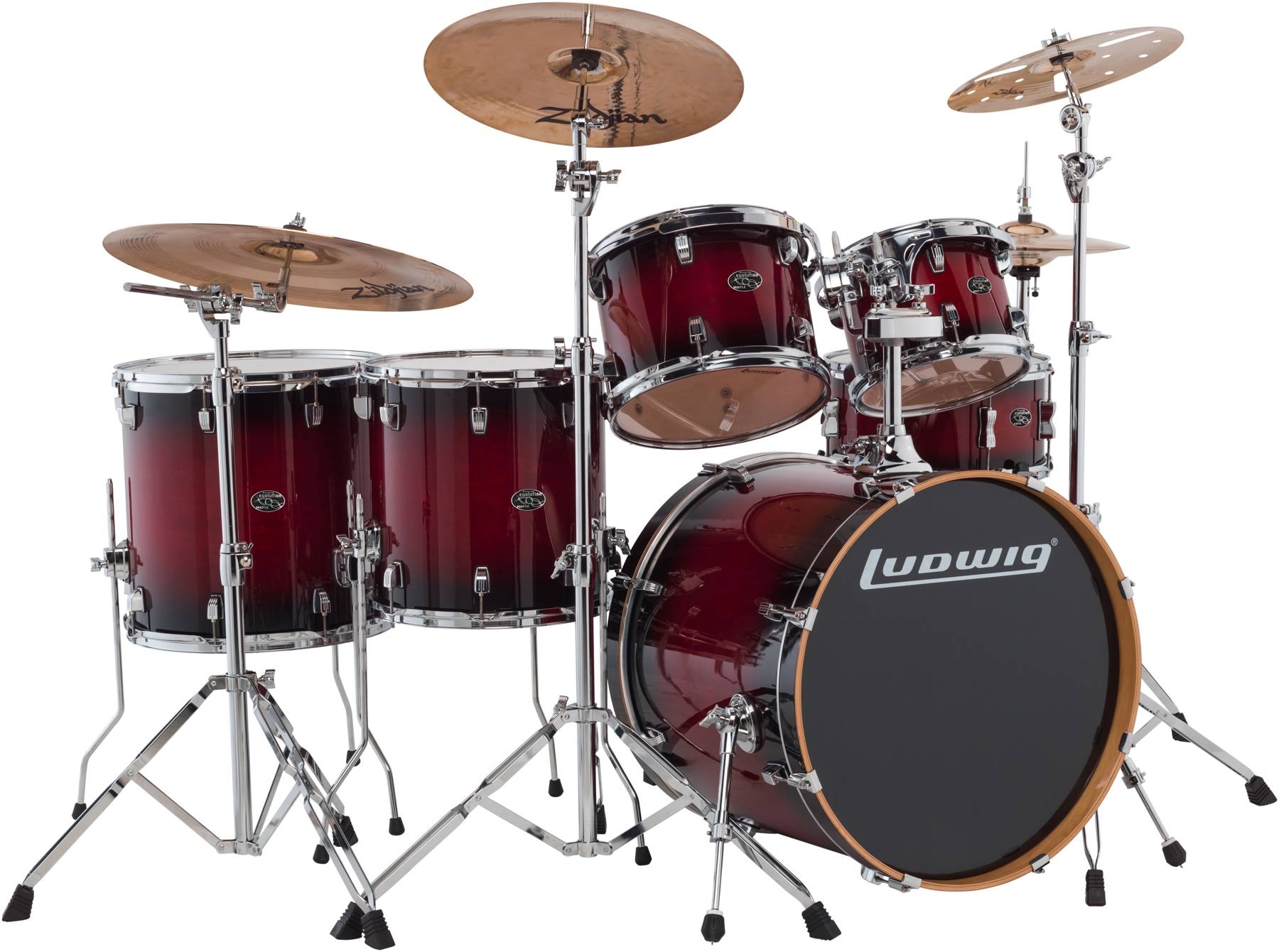 Red Burst 6-Piece Maple Shell Pack F159771