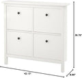 White 4 Compartments Shoe Cabinet W503
